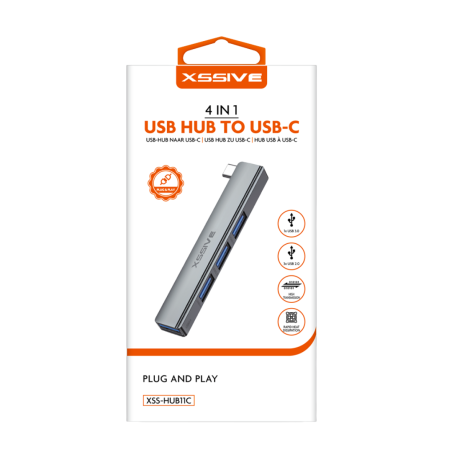Adaptateur 4-en-1 Hub USB/USB-C XSSIVE XSS-HU | Smarty Paris